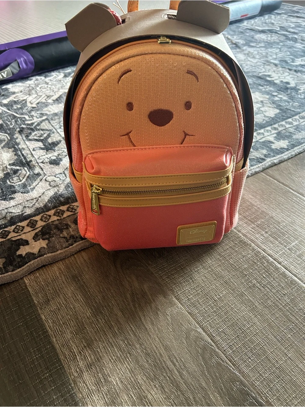 Loungefly Coral and Tan Winnie the Pooh Mini Backpack